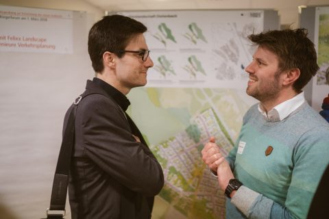Diskussion und Begutachtung der Entwurfspläne für den neuen Stadtteil Dietenbach